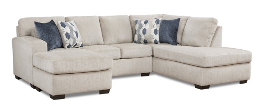 Herringbone Oatmeal 3pc Sectional 